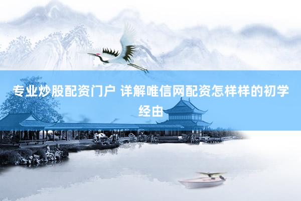专业炒股配资门户 详解唯信网配资怎样样的初学经由