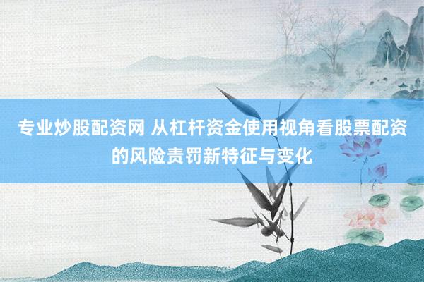 专业炒股配资网 从杠杆资金使用视角看股票配资的风险责罚新特征与变化